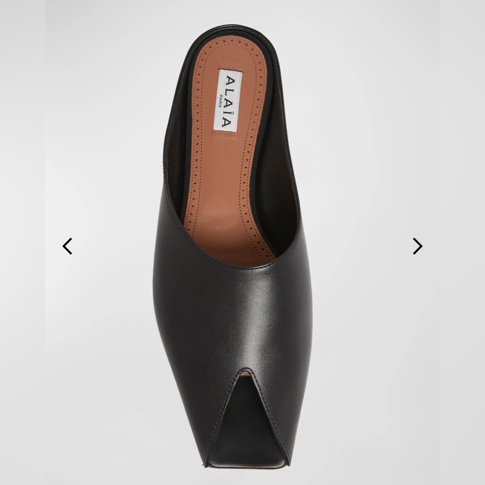 NWT Alaia Leather Peep-Toe Ballerina Mules - Picture 2 of 4